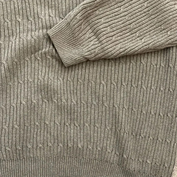 IZOD MUTED OLIVE GREEN V NECK CABLE KNIT SWEATER SIZE XXL - Picture 9 of 11